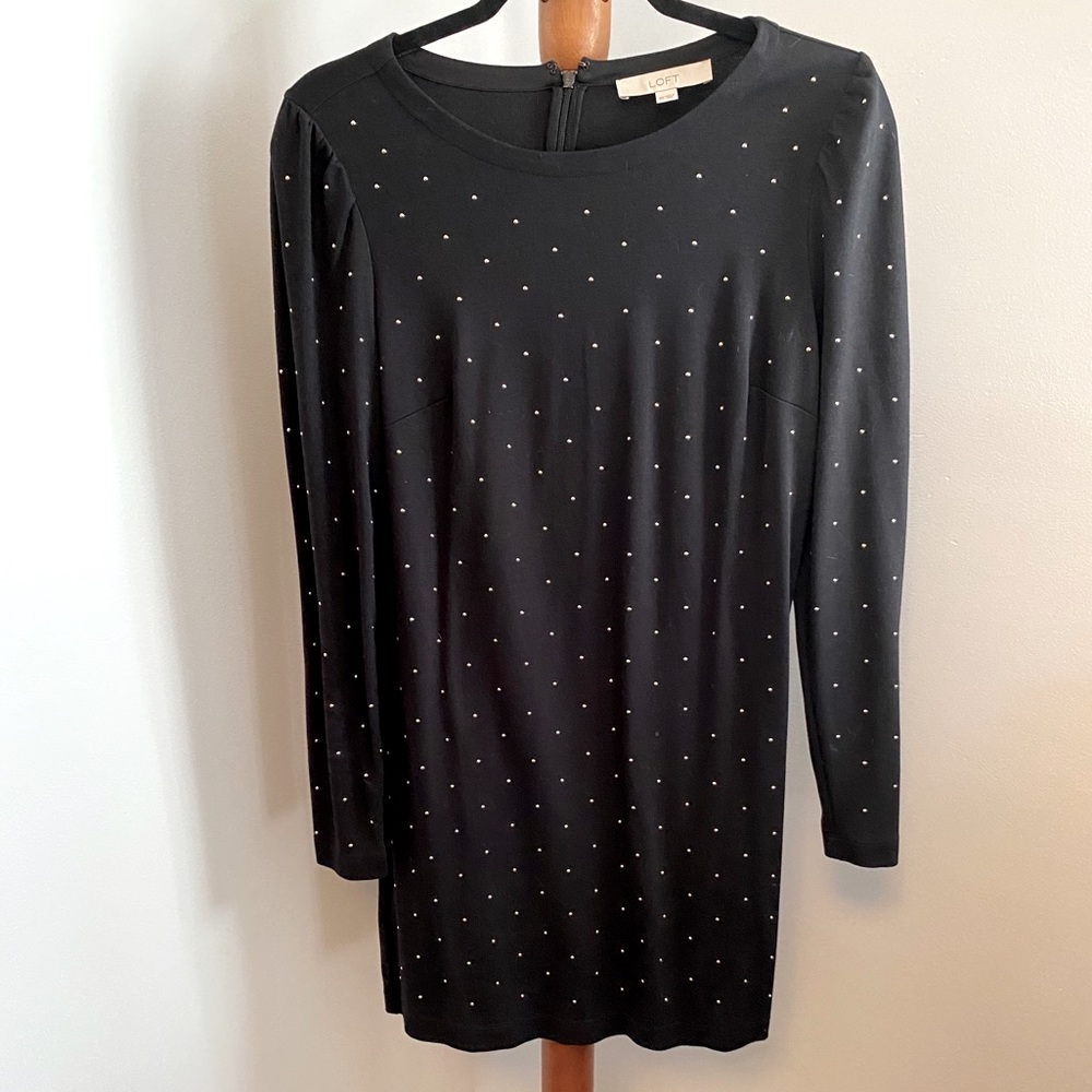 Loft cotton dress with gold dot detail